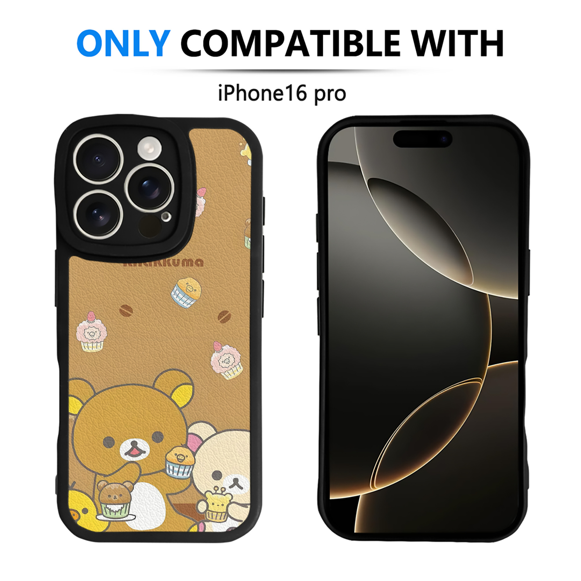 （画像用） リラックマ リラックマ キイロイトリ Rilakkuma Korilakkuma Kiiroitori 【iPhone 16シリーズ対応】シリコンスマホケース（レザー調） 材質：シリコン